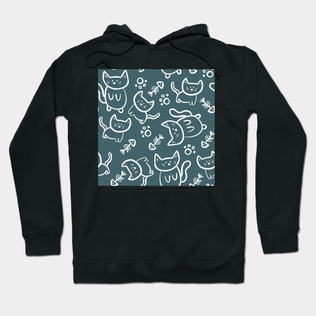 Kitty Cat Doodles Hoodie by MSBoydston